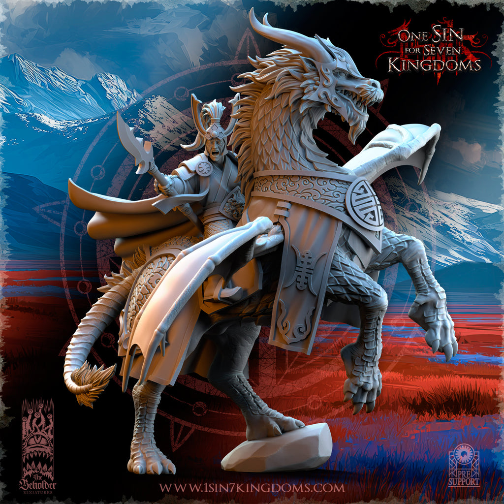 seigneur de guerre sur cheval dragon impérial