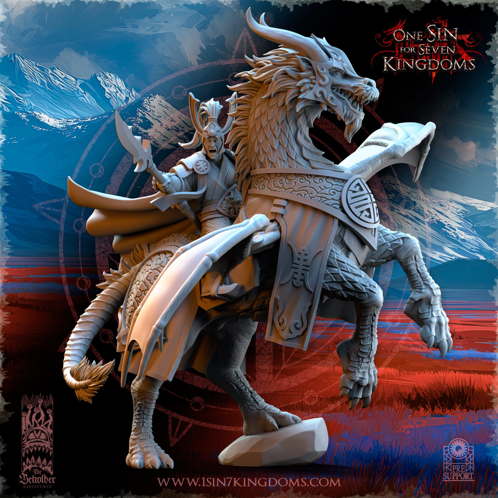 seigneur de guerre sur cheval dragon impérial