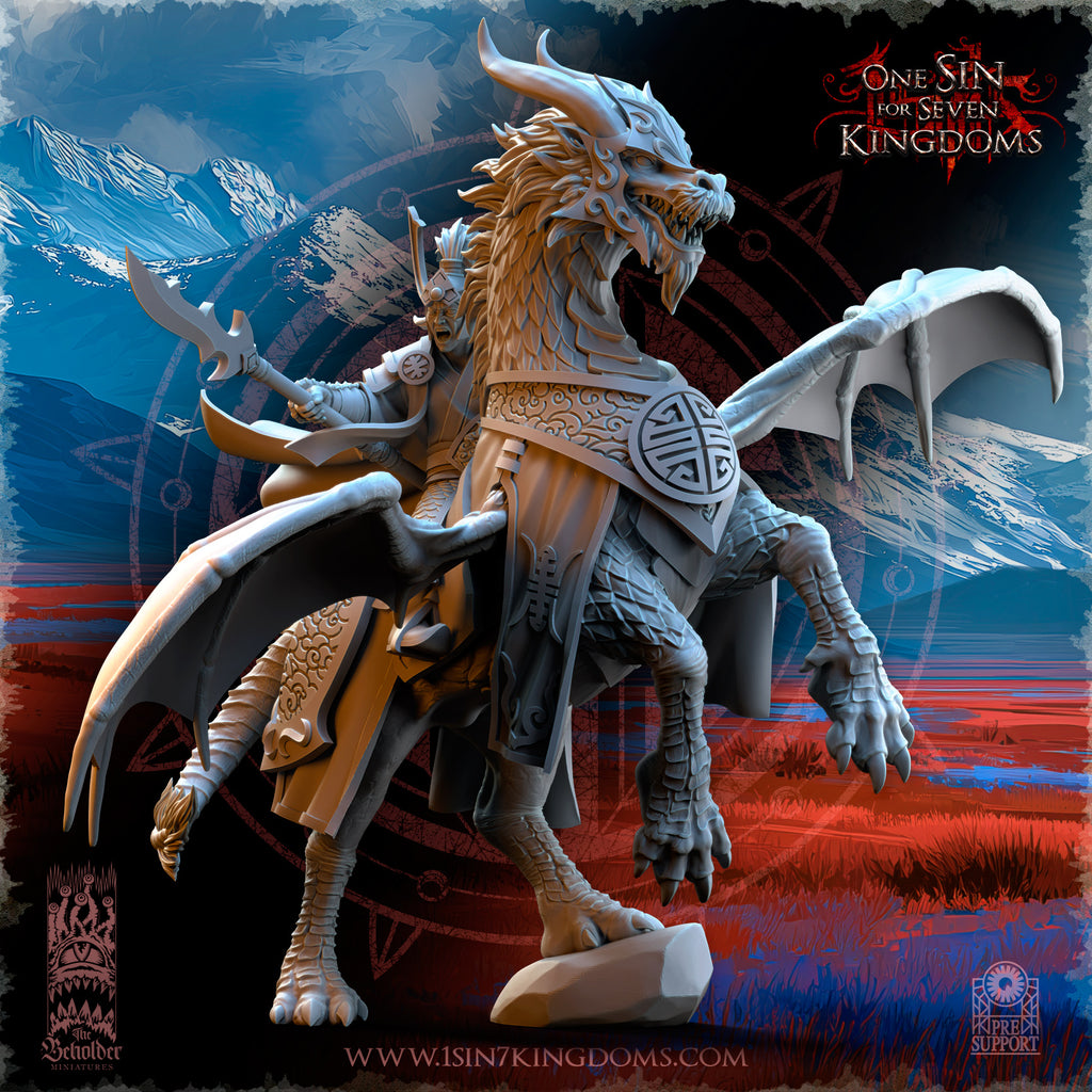 seigneur de guerre sur cheval dragon impérial