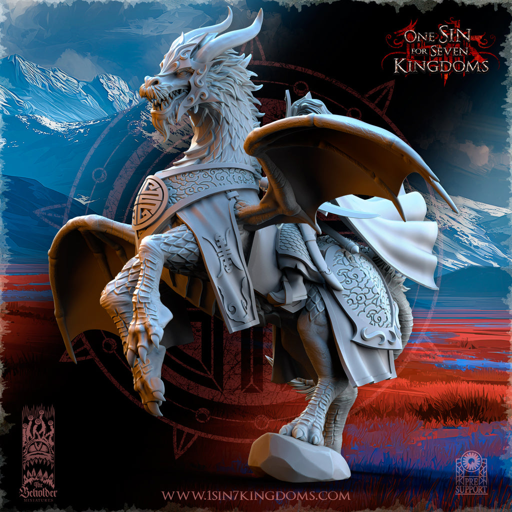 seigneur de guerre sur cheval dragon impérial