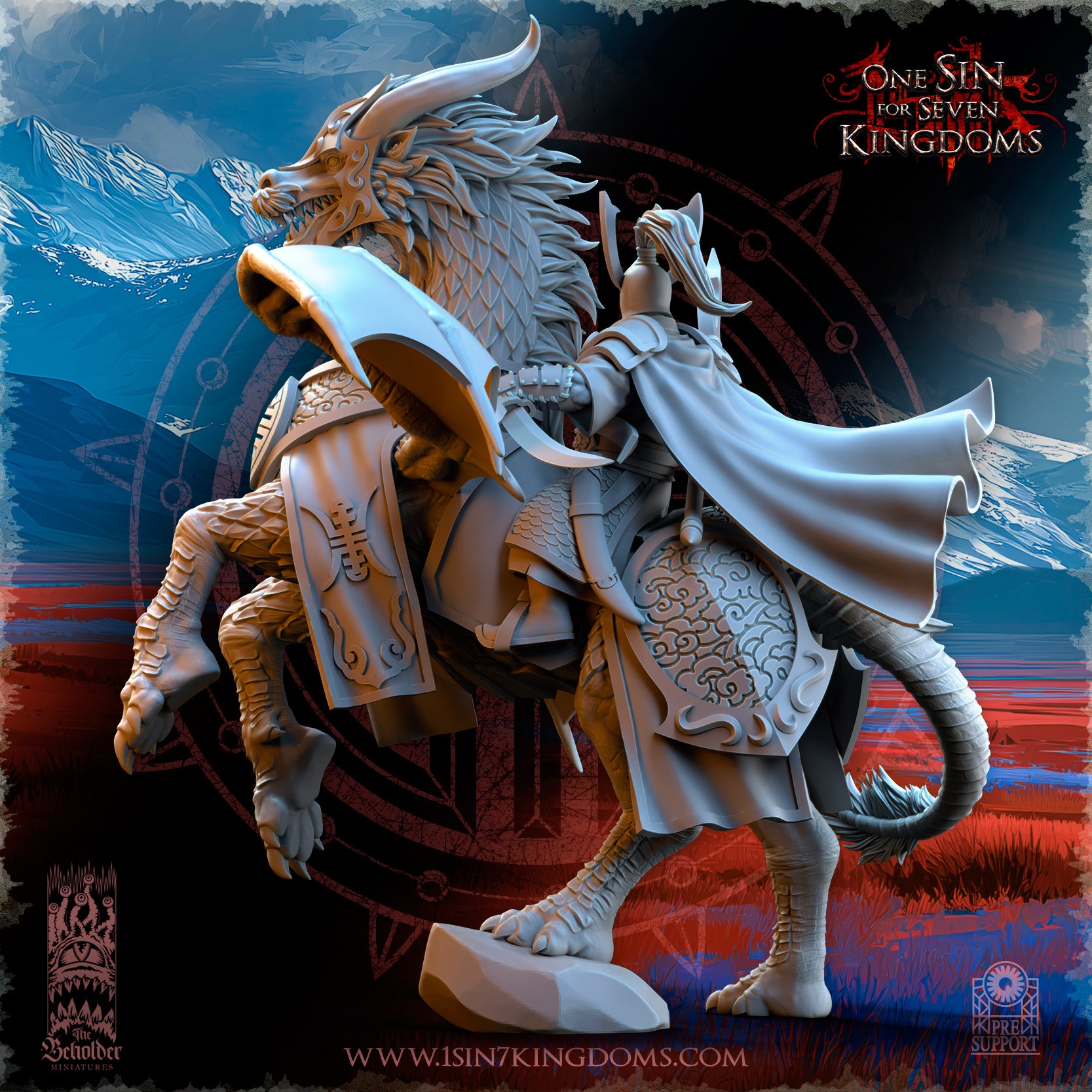 seigneur de guerre sur cheval dragon impérial