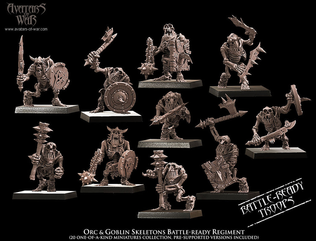 Régiment de squelettes orcs et gobelins