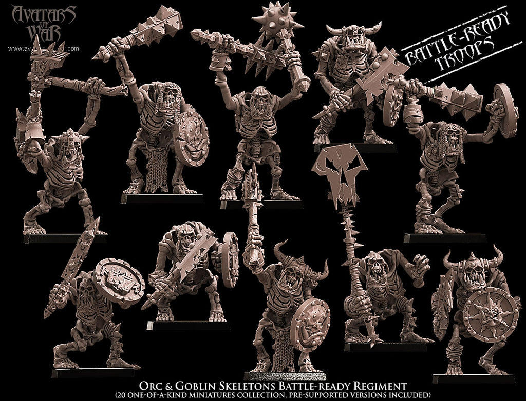 Régiment de squelettes orcs et gobelins