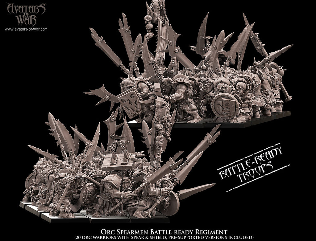 Régiment de lanciers orques avec bouclier