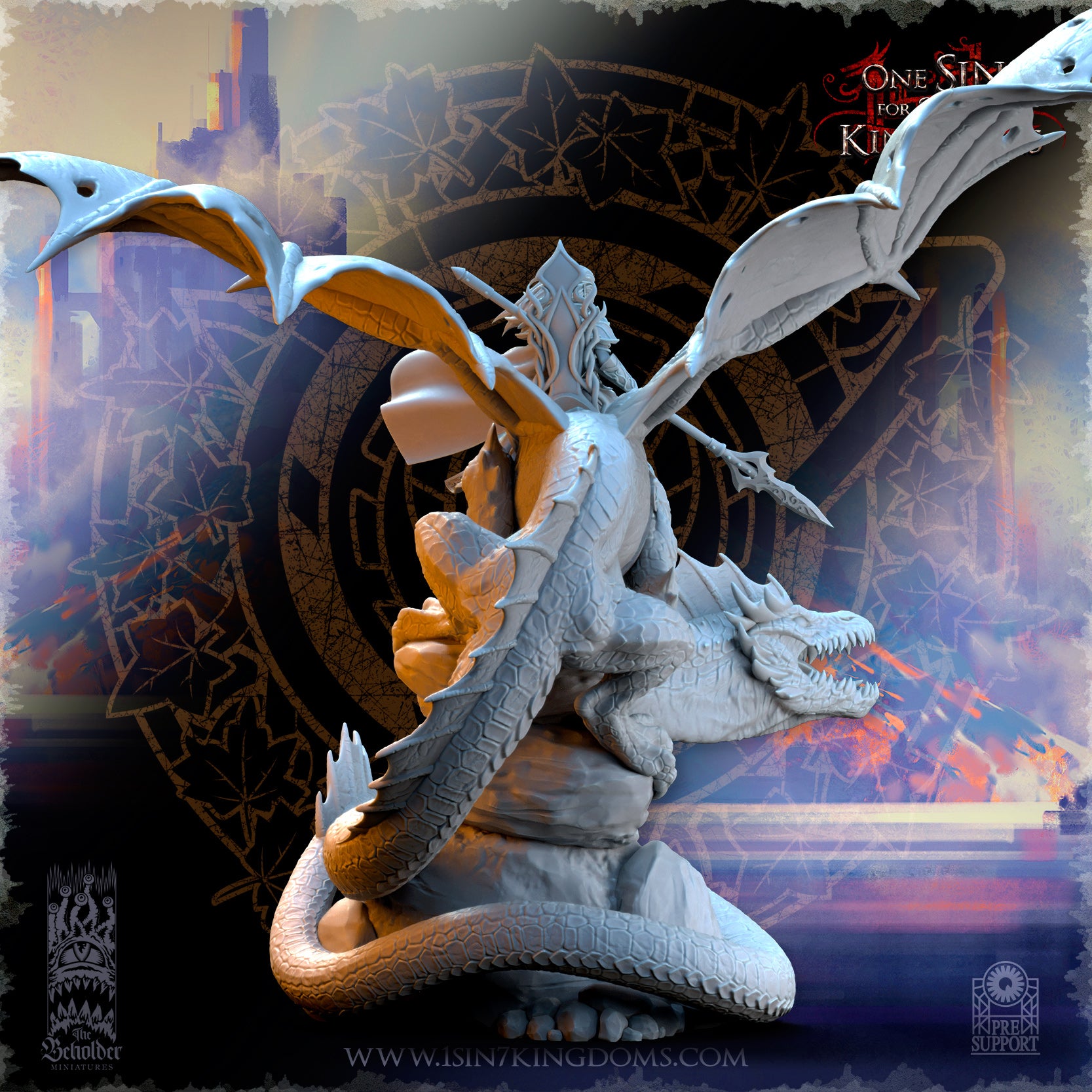 Ynariel, princesse des elfes d'Asur sur un dragon